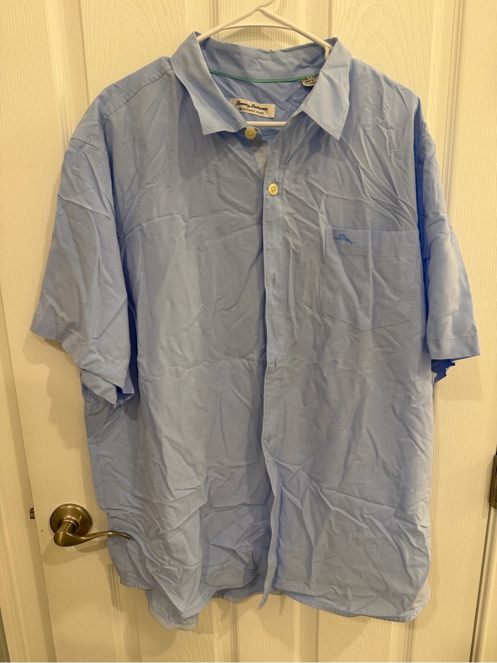 Tommy Bahama Sky Blue Short Sleeve Button-Down Shirt - XXL